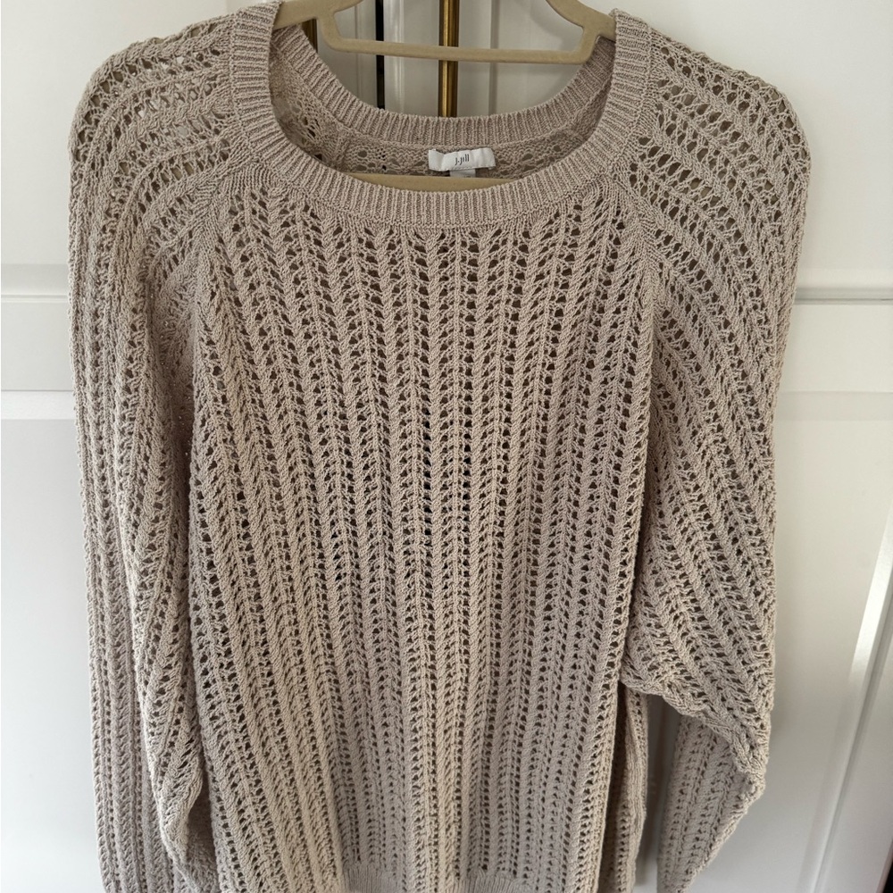 J. Jill Women's Cream Knit Sweater